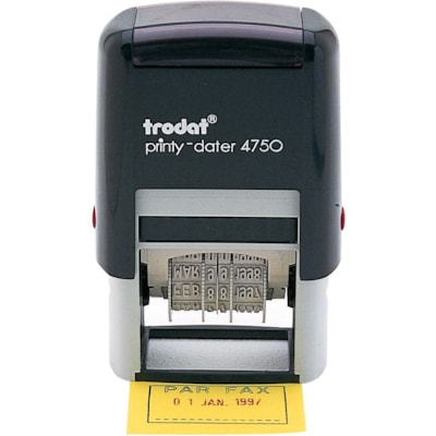 Printy Dater 4750 Self-Inking Date Stamp - French - Date Stamp - Plastic - 1 Each RED/BLUE PAD 