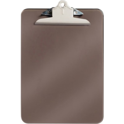 Westcott Smoke Colour Plastic Clipboard - Letter Size - 8 1/2" (215.90 mm) x 11" (279.40 mm) Sheet Size - Spring Clip - Plastic - Smoke - 1 Each BUTTERFLY CLIP 