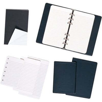 Hilroy - Bloc-notes - 48 Feuilles - 96 Pages - Margin Avec ligne - hauteur de 6 po (152,40 mm) x largeur de 4 po (101,60 mm) - Couverture flexible - 1 chaque COUVERTURE NOIRE AVEC PAPIER BLAN REGLE