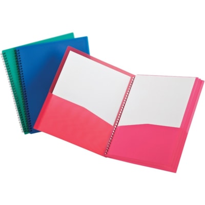 Oxford Letter Organizer Folder - 8 1/2" (215.90 mm) x 11" (279.40 mm) - 400 Sheet Capacity - 8 Pocket(s) - Red, Translucent - 1 Each TEAR RESISTANT  WIRE BINDING HOLDS 8 1/2" X 11" 50 SHEETS