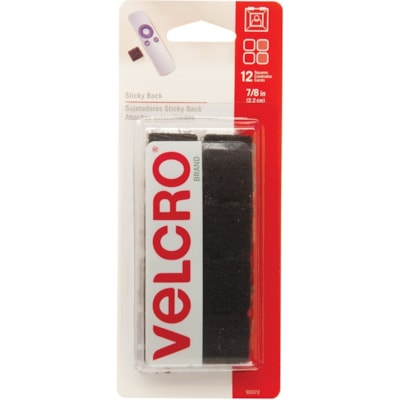 VELCRO® Fasteners - 0.88" (22.2 mm) Length x 0.88" (22.2 mm) Width - Black - 1 / Pack STICKY BACK SQUARES. BLACK 