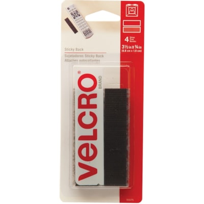 VELCRO® Fasteners - 3.50" (88.9 mm) Length x 0.75" (19.1 mm) Width - Black - 4 / Pack GEN PURPOSE BLACK 