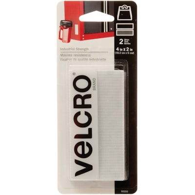 VELCRO® Industrial Adhesive Strips - 2" (50.8 mm) Length x 4" (101.6 mm) Width - White - 1 / Pack 4"X 2" STRIPS  WHITE  2 CT. 