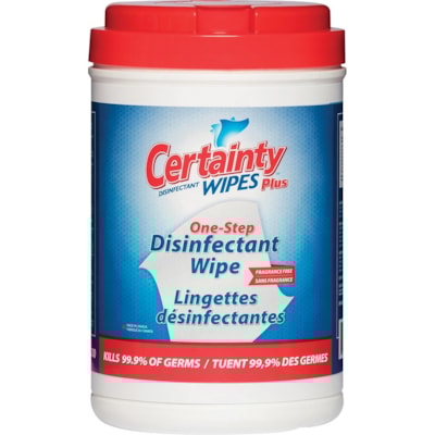 Certainty Plus Disinfecting Wipes - For Multipurpose - Fragrance-free, Alcohol-free, Deodorize, Phenol-free, Bleach-free, Lint-free - 200 / Pack PORTABLE CANISTER 