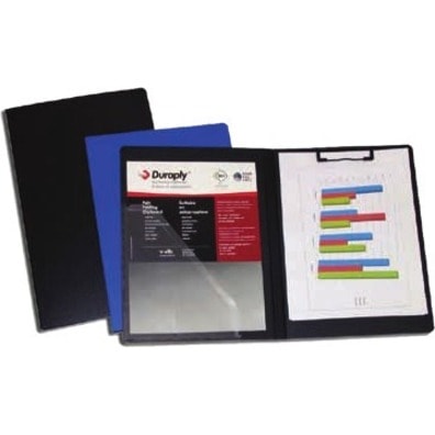 Duraply Folding Clipboard - 8 1/2" (215.90 mm) x 14" (355.60 mm) Sheet Size - Polypropylene - Black - 1 Each 3 PLY POLY BLACK PVC FREE ACID FREE