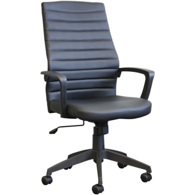 Horizon Activ A-128 Executive Chair - Black Seat Color - Fabric, High Density Foam (HDF) Seat Material - Black Back Color - Fabric Back Material - High Back - 5-star Base - Armrest - 1 Each LEATHER-LIKE FABRIC 