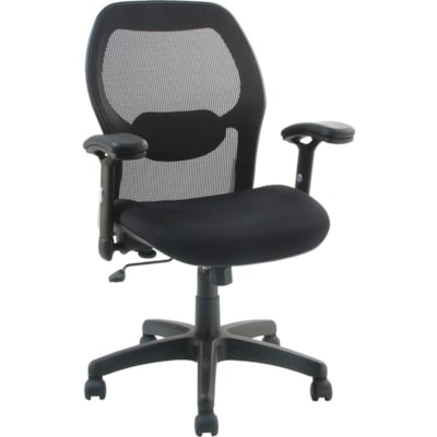 Horizon Activ A43 Management Chair - Black Molded Foam, Fabric Seat - Black Fabric Back - Black Frame - Mid Back - 5-star Base - Armrest - 1 Each W/LUMBAR SUPPORT LOCK OUT W/TENSION SUPPORT