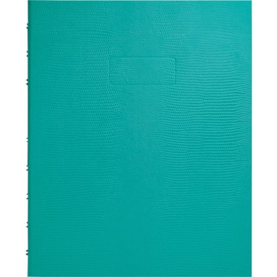 Blueline MiracleBind(tm) Notebook - 150 Pages - Twin Wirebound - Ruled Margin - 9 1/4" (234.95 mm) x 7 1/4" (184.15 mm) Sheet Size - Micro Perforated, Self-adhesive Tab, Index Sheet, Storage Pocket - Recycled - 1 Each TWIN-WIRE BINDING  HARD COVER AQUA  9-1/4 X 7-1/4  150P.