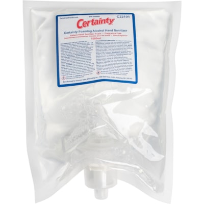 Certainty Hand Sanitizer Foam Refill - Fragrance-free Scent - 1 L - Kill Germs, Bacteria Remover - Hand - Non-sticky, Rich Lather - 4 / Case CONVENIENT 4 X 1000ML REFILL P THICK AND RICH 70% ALCOHOL FOR