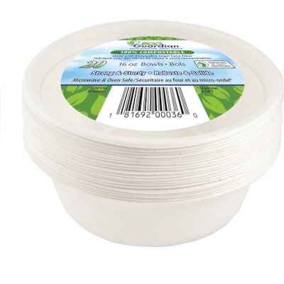 Eco Guardian - Nappe EG-N-K001-S20 - Jetable - Adapté au micro-ondes - Oven Safe - Fibre de canne à sucre Corps - Rond - 20 / emballage EMB. DE 20 