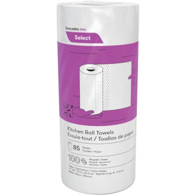Cascades PRO - Essuie-Tout Select(tm) pour Cuisine - 2 Pli - 30 Rouleaus par boîte - 30 / boîte 85 SHEETS PER ROLL  WHITE CASCADES PRO SELECT