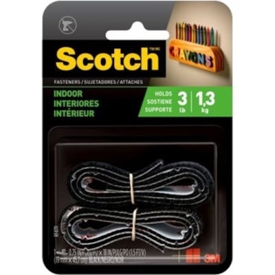 3M - Attache auto-grippante Scotch® - longueur de 1,5 pi (0,5 m) x largeur de 0,75 po (19,1 mm) - Noir - 1 chaque NOIR 