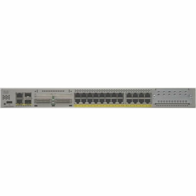 Cisco C1100TG-1N24P32A Router - 26 Ports - 24 RJ-45 Port(s) - 2 WAN Port(s) - 3 Network Interface Module (NIM) Slots, SFP Slots - 4 GB - Gigabit Ethernet - IEEE 802.1Q, IEEE 802.3 - 1U - Rack-mountable - 1 Year  CPNT 