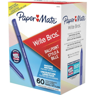 Stylo à bille Write Bros Paper Mate - Moyenne Pointe de stylo - Ink Bleu - 60 / boîte BLUE 60 BOITE 