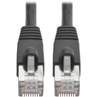 Tripp Lite series Cat.6a STP Patch Network Cable - 6" (152.40 mm) Category 6a Network Cable for Network Device, Switch, Hub, Patch Panel, Router, Modem, VoIP Device, Surveillance Camera, Server, PoE-enabled Device - First End: 1 x RJ-45 Network - Male - Second End: 1 x RJ-45 Network - Male - 10 Gbit nagless Shielded PoE MM Black 6in