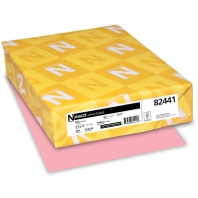Neenah Printable Multipurpose Card Stock - Letter - 8 1/2" (215.90 mm) x 11" (279.40 mm) - 67 lb (30390.69 g) Basis Weight - Acid-free, Eco-friendly, Fade Resistant, Non-yellowing - Pink - 250 Ream EXACT VELLUM BRISTOL FSC CERT. 250/PK 30% PCW