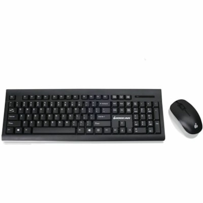 IOGEAR Long range wireless keyboard and mouse combo - USB Wireless RF - 104 Key - Black - USB Wireless RF Mouse - Black - AAA, AA - Compatible with Computer for Windows, Mac OS - 1  