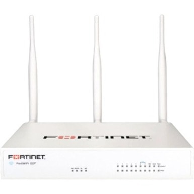 Fortinet FortiWifi FWF-60F Network Security/Firewall Appliance - 10 Port - 10/100/1000Base-T - Gigabit Ethernet - Wireless LAN IEEE 802.11ac - SHA-256, AES (256-bit) - 200 VPN - 9 x RJ-45 - 1 Year 24x7 Forticare and Fortiguard UTP - Desktop, Rack-mountable, Wall Mountable   WRLS 