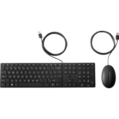 HP Wired Desktop 320MK Mouse and Keyboard - USB Cable - USB Cable Mouse - Optical - Scroll Wheel - Compatible with Notebook for Windows  ACCS 