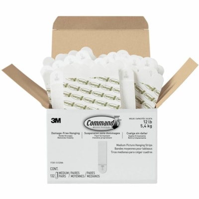Command Mounting Strip - 5.63" (142.9 mm) Length x 5.19" (131.8 mm) Width - Rubber Resin, Paper - 132 - 132 132 PAIRS 17201-S132NA