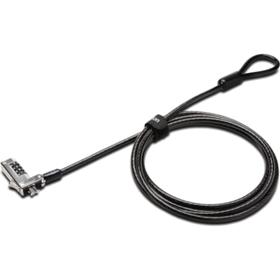 Kensington F, Slim Combination Laptop Lock-Reset - 6 ft (1.83 m) Cable - Resettable - 4-digit - Combination Lock - Black - Carbon Steel - For Notebook LAPTOP LOCK COMBINATION 