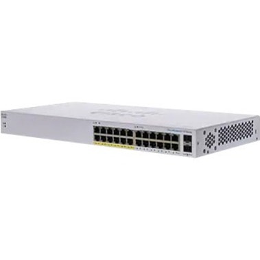 Cisco 110 CBS110-24PP Ethernet Switch - 24 Ports - 2 Layer Supported - Modular - 2 SFP Slots - 17.29 W Power Consumption - 100 W PoE Budget - Twisted Pair, Optical Fiber - PoE Ports - Desktop, Wall Mountable, Rack-mountable - Lifetime Limited Warranty  