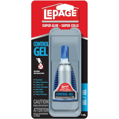 LePage Gel Super Glue - 0.14 fl oz (4 mL) - 1 Each LOCTITE FOR LTHR WOOD RUBBER CHINA PLASTIC METAL NO CLOG