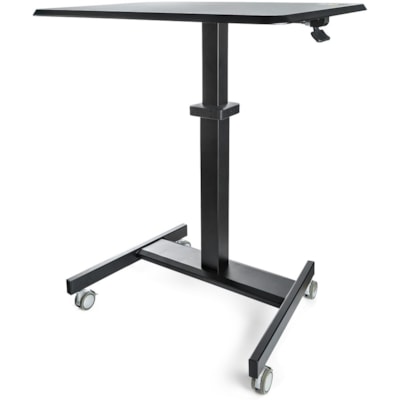 StarTech.com Mobile Standing Desk - Portable Sit-Stand Ergonomic Height Adjustable Cart on Wheels - Rolling Computer/Laptop Workstation - Sit-stand cart is easily movable; Stable base w/ lockable front wheels - Mobile standing desk with large 24x31.5in surface - 11lb Lift capacity - Easy to clean po le; Stable base w/ lockable fr ont wheels - Mobile