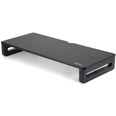 StarTech.com Monitor Riser Stand with Wireless Charging Pad, 15W Qi Charger for Phone, Height Adjustable Computer Monitor Riser for Desk - Computer monitor riser stand with wireless charging has 23.6x9.8in surface - Up to 33lb - Integrated 15W Qi certified charger pad for smartphone - Height adjusta  
