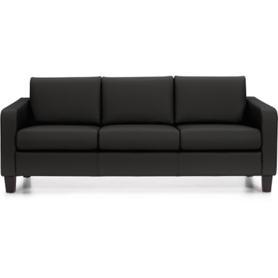 Offices to Go® Suburb Sofa Series - 65" (1651 mm) Seat Width - 74.25" (1885.95 mm) x 32.75" (831.85 mm) x 31.50" (800.10 mm) Overall Dimension - 1 Each LUXHIDE BONDED LEATHER  BLACK 