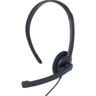 Verbatim Mono Headset with Microphone and In-Line Remote - Mono - Mini-phone (3.5mm) - Wired - 32 Ohm - 20 Hz to 20 kHz - Over-the-head - Monaural - Circumaural - 5.2 ft (1.60 m) Cable - Omni-directional Microphone WIRED W/IN-LINE REMOTE 3.5MM AUDIO JACK