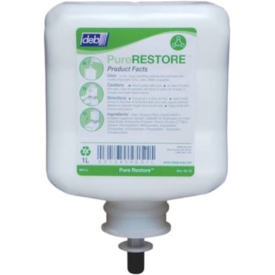 Recharge de savon liquide Deb - 1,06 quart (1000 mL) - Évacue les particules de nourriture - Habillage - Blanc - Sans colorant, Sans parfum, Non toxique, Anti-irritant, Hygiénique, Non graisseux - 1 / emballage 1L CARTRIDGE LOTION