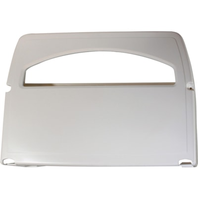 Globe - Distributeur de housses de siège de toilette en plastique blanc - Dispenser Blanc Plié en deux - hauteur de 11 po (279,40 mm) x largeur de 3 po (76,20 mm) x profondeur de 16 po (406,40 mm) - Plastique - Robuste, Durable - 1 emballage MOUNTED BY TWO-WAY TAPE OR SCR HOLDS 500 HALF-FOLD TOILET SEA