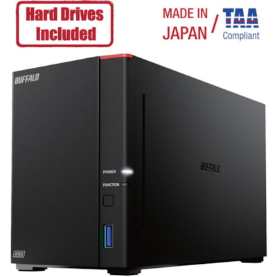 BUFFALO LinkStation 720 2-Bay Professional Network Storage 4TB (2x2TB) with Hard Drives Included - Hexa-core (6 Core) 1.30 GHz - 2 x HDD Supported - 2 x HDD Installed - 4 TB Installed HDD Capacity - 2 GB RAM - Serial ATA/600 Controller - RAID Supported - 0, 1, JBOD RAID Levels - 2 x Total Bays - 2.5 ARD DRIVES INCLUDED (2 X 2TB 2 BAY)