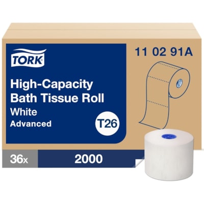 Papier hygiénique Recyclé TORK - 1 Plilongueur de 3,75 po (95,25 mm) - 2000 Feuilles/Rouleau - diamètre du rouleau 5,40 po (137,16 mm) - 1,65 po (41,91 mm) Matériau - Blanc - Fibre - 36 Rouleau 1 ÉPAISSEUR  36 ROULEAUX 