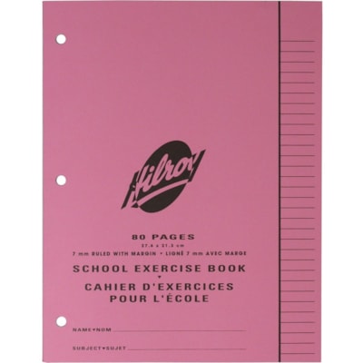 Hilroy Notebook - 80 Pages - Ruled Front Ruling - 0.28" (7 mm) Ruled - 3 Hole(s) - Hole-punched - 1 Each 80PAGES 