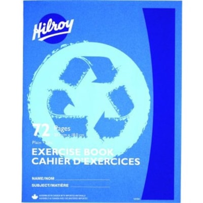 Hilroy Recycled Stitchbook, 72 pages, Plain Paper - 72 Pages - Stitched - Plain Front Ruling - 9.13" (231.78 mm) Height x 7.13" (180.98 mm) Width x 0.13" (3.18 mm) Depth - White Paper - Lightweight - Recycled - 1 Each LT. BLUE  72 PGS  9-1/8X7-1/8 50% REC. W/30% POST CNSMR WST