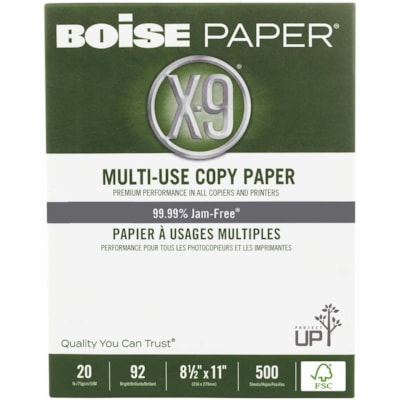 X-9 Copy & Multipurpose Paper - 92 Brightness - Letter - 8 1/2" x 11" - 20 lb (9071.85 g) Basis Weight - Smooth - Elemental Chlorine-free, Jam-free - Bright White - 500 Sheet 92 BRIGHT  20LB  8 1/2X11 