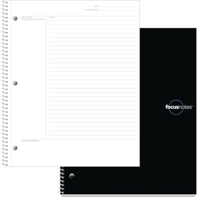 TOPS FocusNotes Notebook - 1 Subject(s) - 100 Sheets - Wire Bound - White Paper - Perforated, Bilingual Format 1-SUBJECT  WIREBOUND  11" X 9" COIL-LOCK WIRE BINDING  100 SH