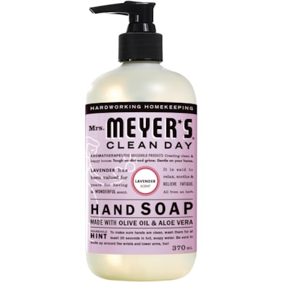 Mrs. Meyer's Lavender Liquid Hand Soap - Lavender Scent - 370 mL - Dirt Remover, Grime Remover - Hand - Moisturizing - Refillable, Non-drying, Cruelty-free LAVENDER 370ML 