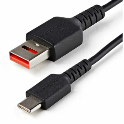 StarTech.com 3ft (1m) Secure Charging Cable, USB-A to USB-C Data Blocker Charge-Only Cable, Secure Charger Adapter Cable for Phone/Tablet - 3ft USB-A to USB-C Secure Charging Data Blocker Adapter Cable - Prevents data theft/spyware/malware - Power-Only No Data Pins - Physical Data Blocking Charger C  ADAP 