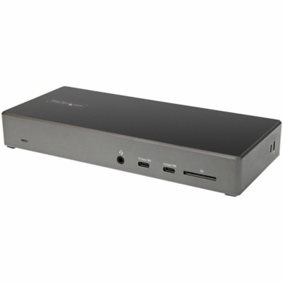StarTech.com USB C Dock, Triple 4K Monitor USB-C Docking Station with DP 1.4 & DSC, 2x DisplayPort & 1x HDMI, 100W PD, 6x USB (2x 10Gbps) - USB-C docking station 10Gbps - Dual or Triple Monitor MST USB C Dock 4K 60Hz (2x DisplayPort and 1x HDMI) DP 1.4 Alt-Mode w/ DSC/HBR3 - 100W Power Delivery, SD   Dual or Triple Monitor MST US B C Dock 4K 60Hz (2x