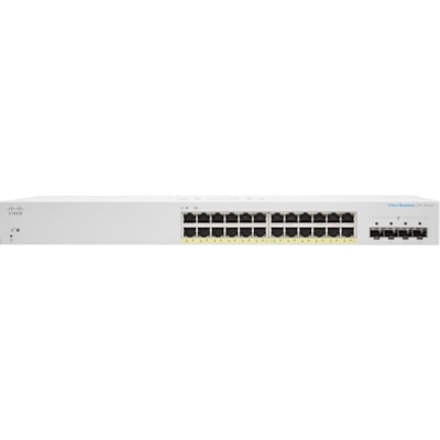 Cisco Business CBS220-24T-4G Ethernet Switch - 24 Ports - Manageable - 2 Layer Supported - Modular - 4 SFP Slots - 18 W Power Consumption - Optical Fiber, Twisted Pair - Rack-mountable - 3 Year Limited Warranty FP 