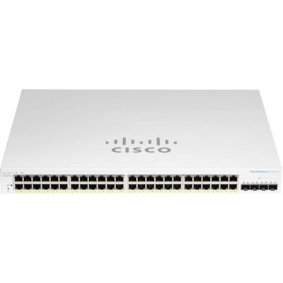 Cisco Business CBS220-48T-4G Ethernet Switch - 48 Ports - Manageable - 2 Layer Supported - Modular - 4 SFP Slots - 36.50 W Power Consumption - Optical Fiber, Twisted Pair - Rack-mountable - 3 Year Limited Warranty FP 