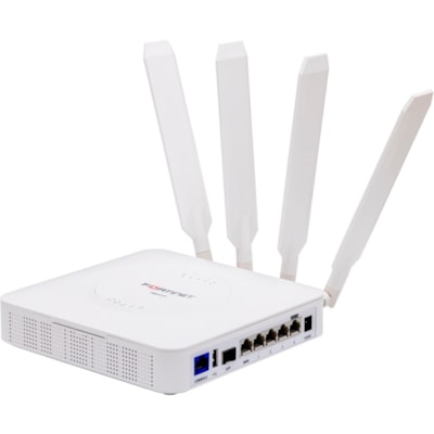 Fortinet FortiExtender FEX-511F 2 SIM Ethernet, Cellular Wireless Router - 5G - HSPA+, LTE, UMTS - Quad Band - 4 x Antenna - 4 x Network Port - 1 x Broadband Port - USB - PoE Ports - Gigabit Ethernet - Desktop, Wall Mountable  