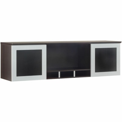 Safco - Étagère de bureau Medina, moka, 63 po x 15 po x 18 1/4 po - 2 Porte(s) - 4 Étagère(s) - Biseauté Bord - Tissu: Panneau de fibres à densité moyenne (MDF), Stratifié - Finition: Moka MOKA 
