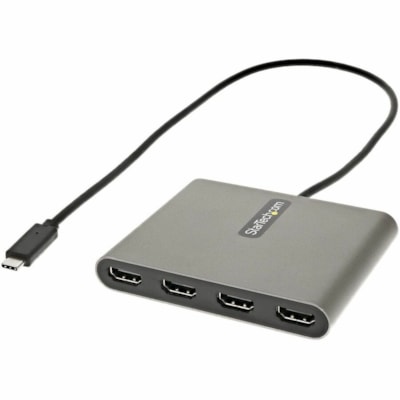 StarTech.com USB C to Quad HDMI Adapter, USB-C to 4x HDMI Monitor Converter for Windows (no support for macOS/ChromeOS/Linux) - TAA - Windows only; No support for macOS, ChromeOS or Linux - Works w/ Windows X86/X64/ARM (Intel, AMD, Snapdragon X Copilot+ PC) - Connect your USB-C computer to 4x HDMI m  CABL 