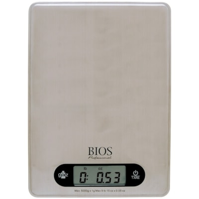 BIOS Medical Slim Portion Control Scale - 9 lb (4082.33 g) / 11.02 lb (5000 g) Maximum Weight Capacity - Silver 2 X AAA BATTERIES INCLUDED 