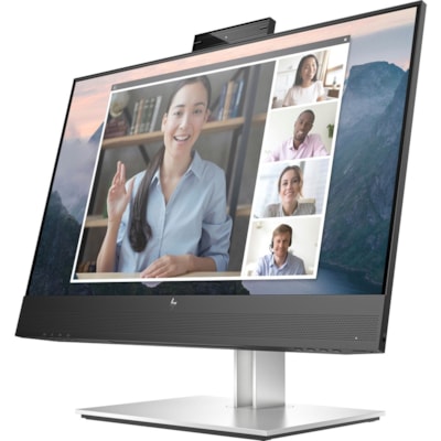 HP E24mv G4 24" Class Webcam Full HD LCD Monitor - 16:9 - Black, Silver - 23.8" Viewable - In-plane Switching (IPS) Technology - 1920 x 1080 - 250 cd/m² - 5 ms - 60 Hz Refresh Rate - Speakers - HDMI - VGA - DisplayPort - USB Hub  