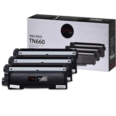 Premium Tone TN660 Laser Toner Cartridge (TN660) - Black - 1 Pack - 3 x 2600 Pages BROTHER TN660 COMPATIBLE 